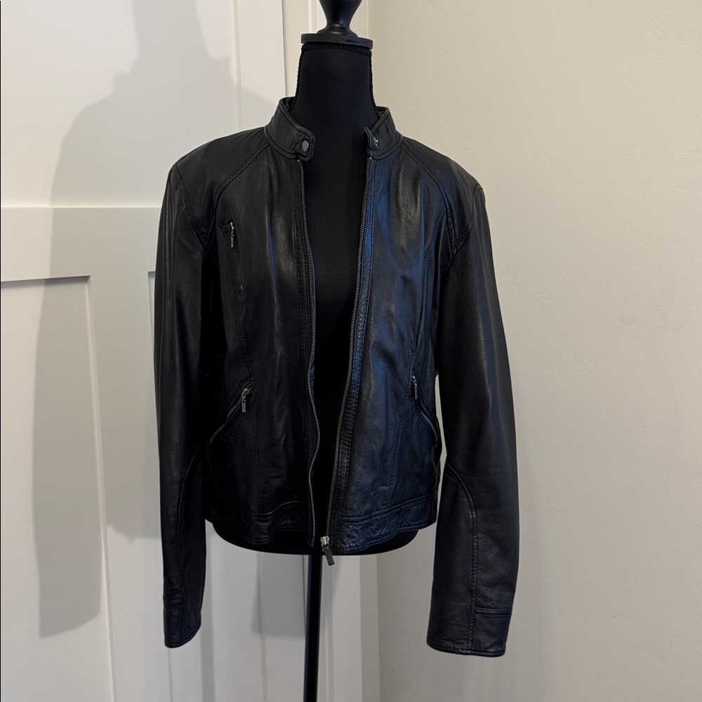 Cole Haan Black Leather Jacket